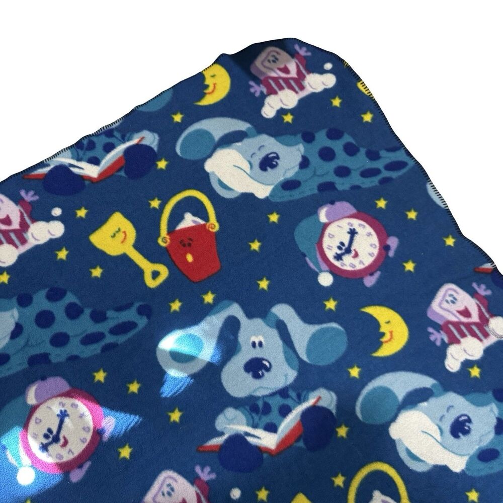 Vintage Blue's Clues Fleece Throw Blanket 60”x 45" Sleepy Time ~ 2002 Viacom